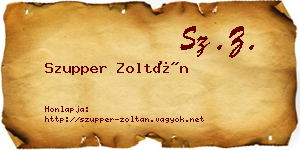 Szupper Zoltán névjegykártya